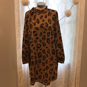 Target who what wear animal print Shift Dress Sz L